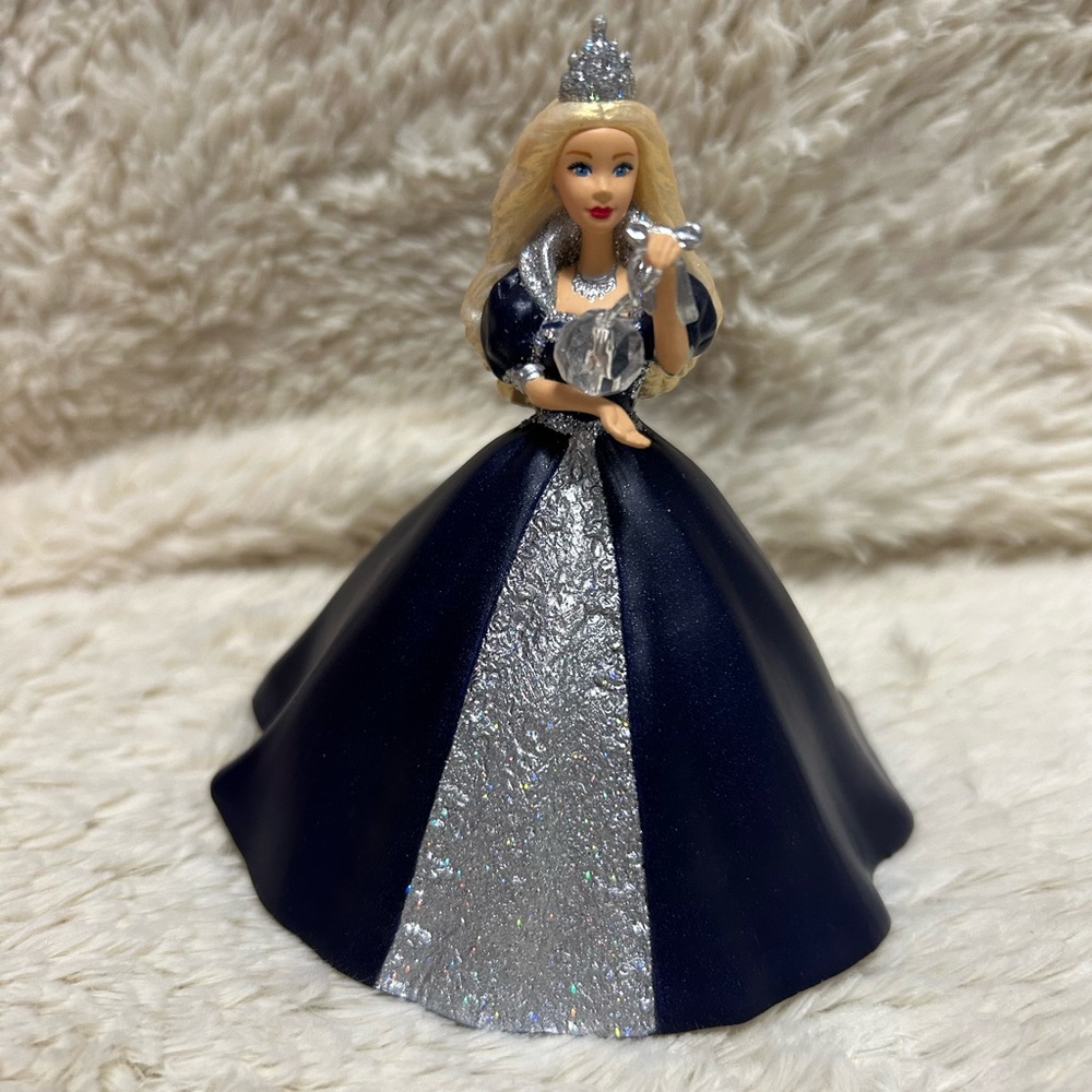 Vintage Hallmark Barbie Holiday Millennium Ornament in Navy and Silver